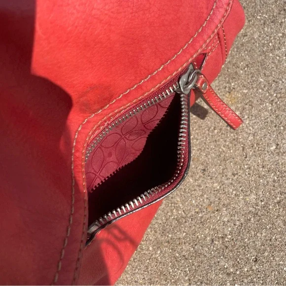 Fossil Red Leather Women's Bag - Picture 8 of 12